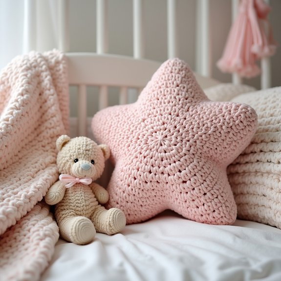 crochet decorative star pillow