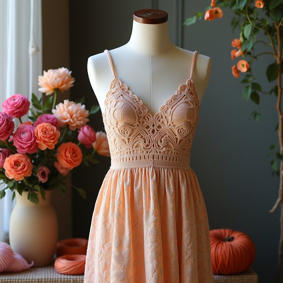 crochet designed elegant slip dress