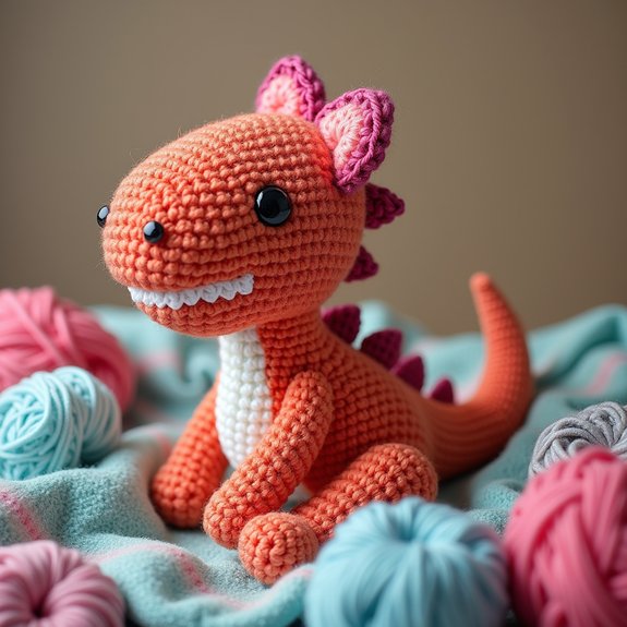 crochet dinosaur stuffed toy