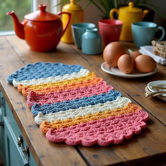 crochet dishcloth with bobbles