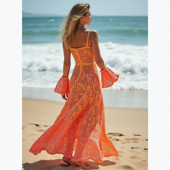 crochet dress with bell sleeves
