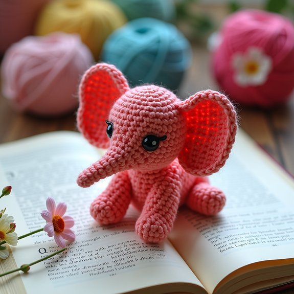 crochet elephant bookmark design