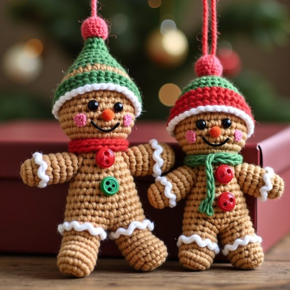 crochet festive gingerbread figures