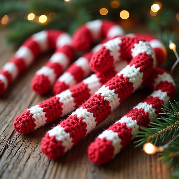 crochet festive striped treats