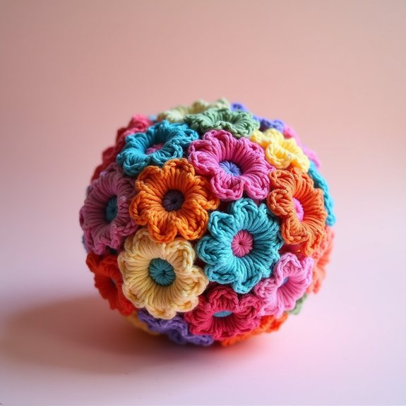 crochet floral design ball