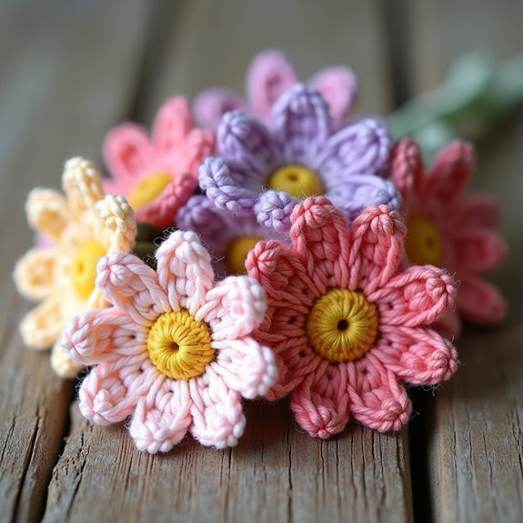 crochet flower using daisy chain