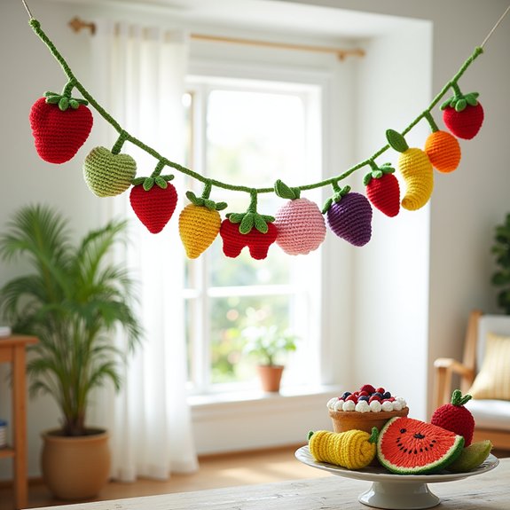 crochet food decorative garland