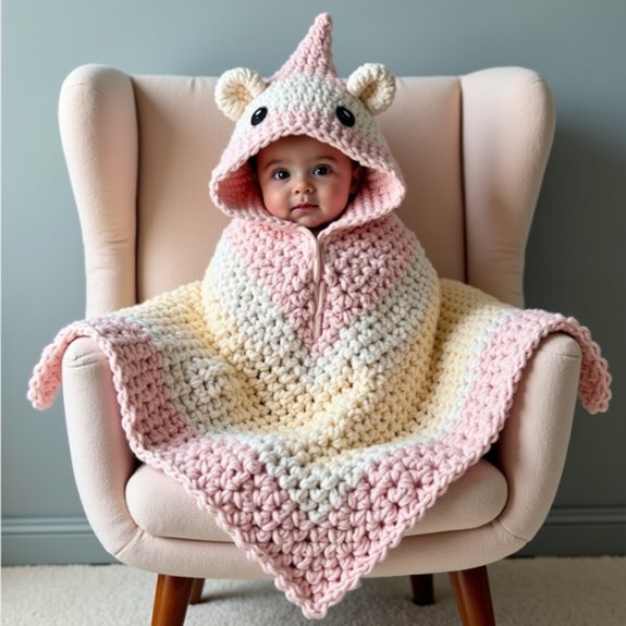 crochet hooded baby blanket