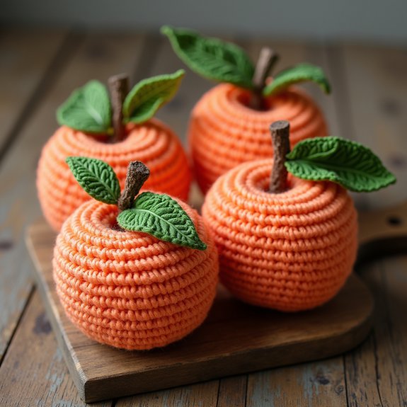 crochet peach craft project