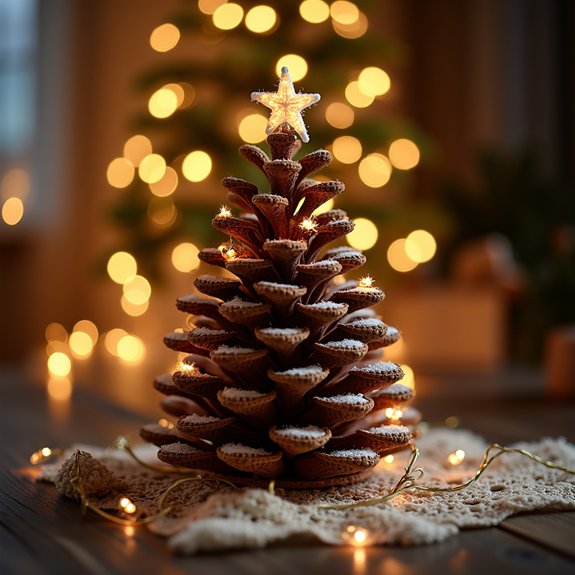 crochet pinecone holiday decoration