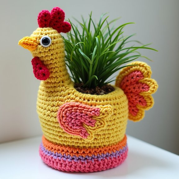 crochet plant pot cover