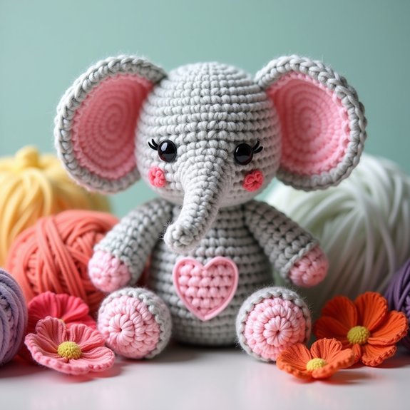 crochet plush elephant toy