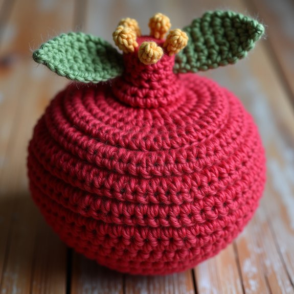 crochet pomegranate crafting project