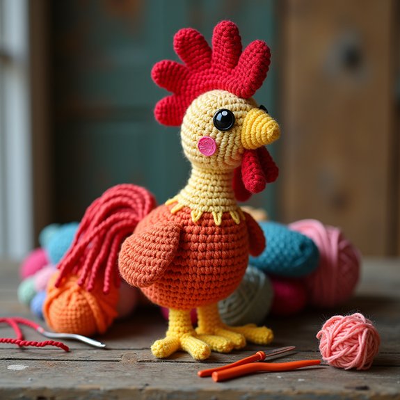 crochet rooster toy pattern