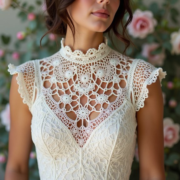 crochet shell stitch collar