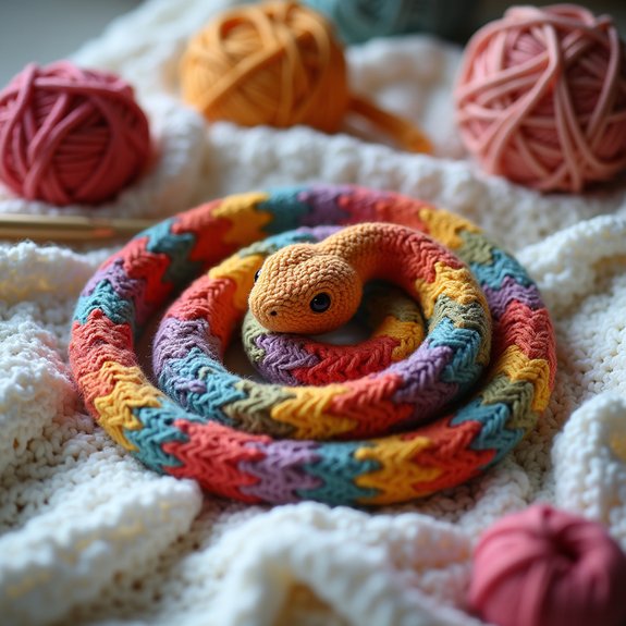 crochet snake for relaxation