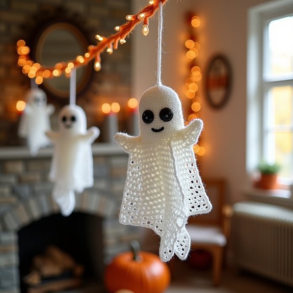 crochet spooky ghost decorations