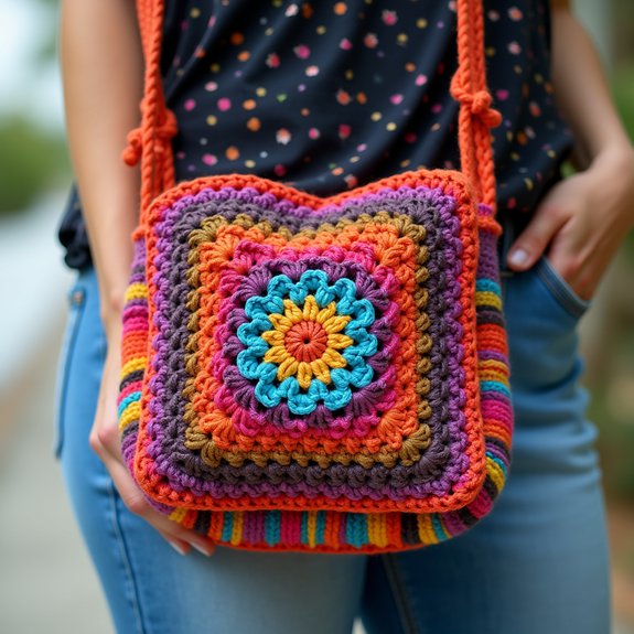 crochet square handbag design
