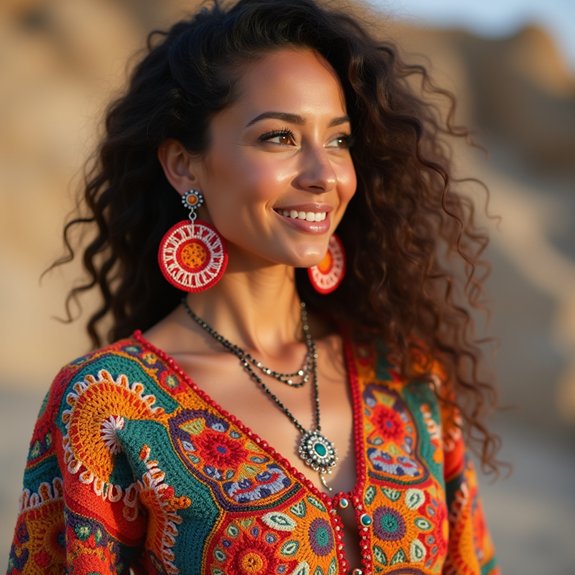 crochet statement earrings design