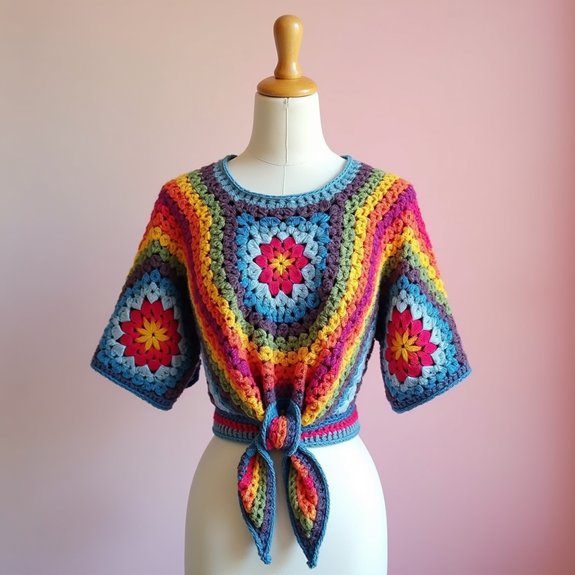 crochet tie front top