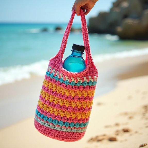 crochet tote for bottles