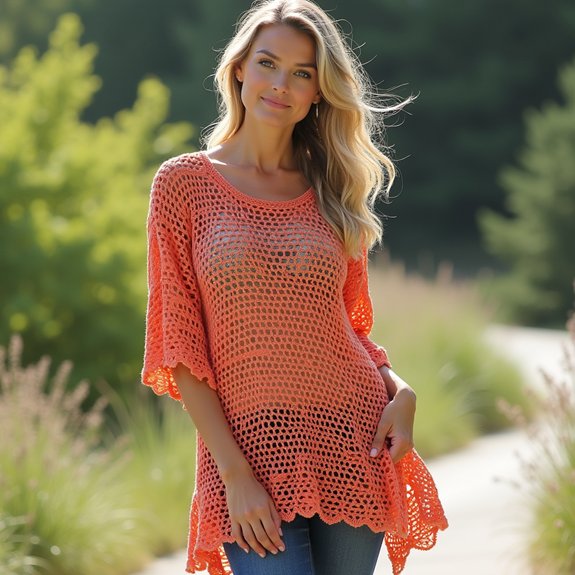 crochet tunic with hemline