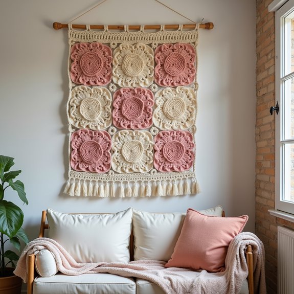 crochet wall decor piece