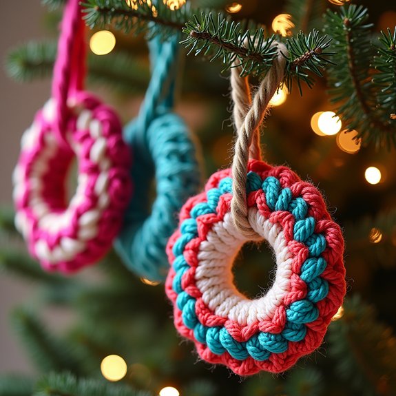 crochet wreath holiday decorations