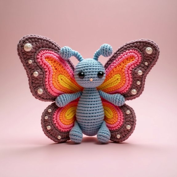 crocheted butterfly plush toy