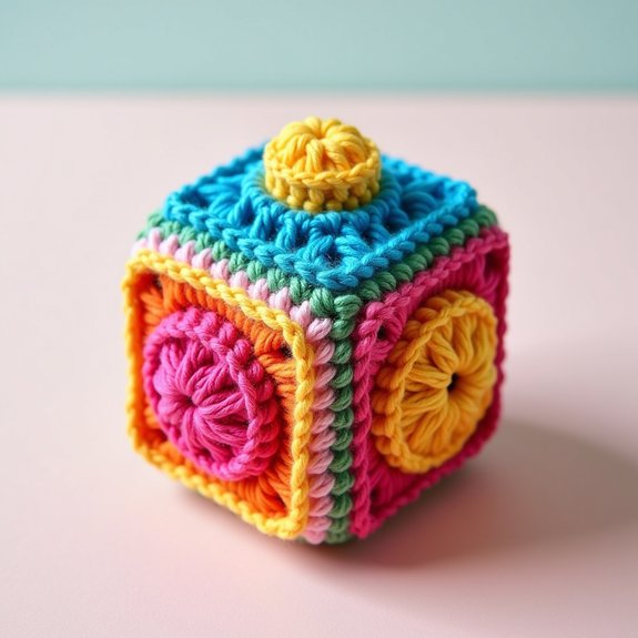 crocheted fidget cube toy