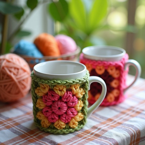 crocheted mug holder design
