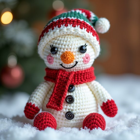 crocheted snowman toy design