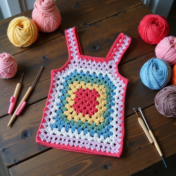 crocheted square pattern design