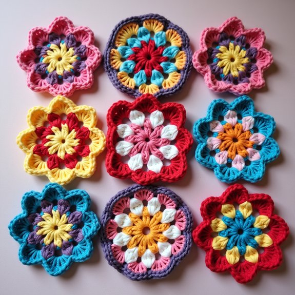 crocheted square patterns tutorial