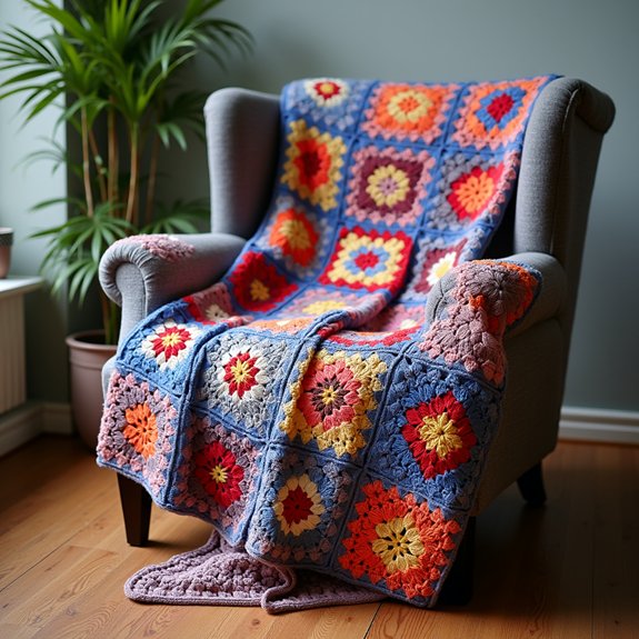 custom granny square blanket