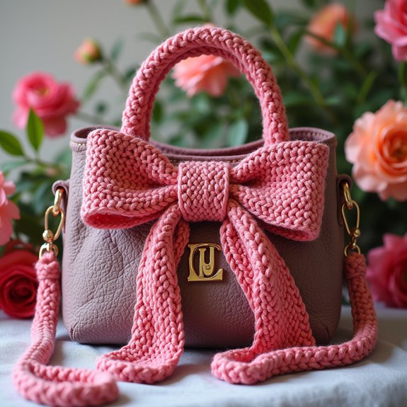 custom initials bow handbag