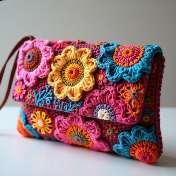 custom initials clutch bag