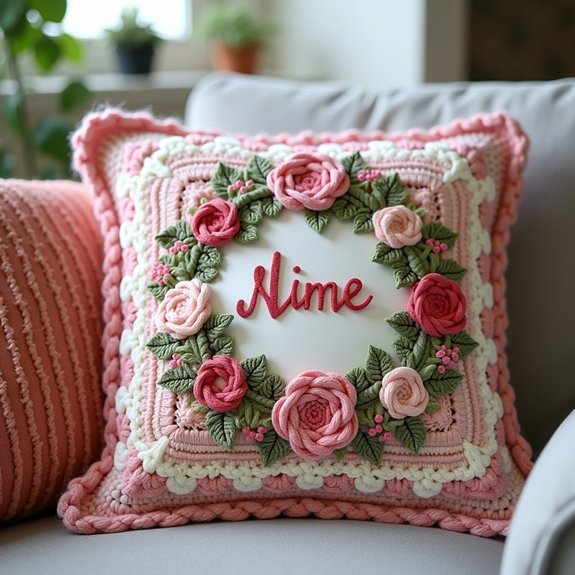 custom made crochet cushion