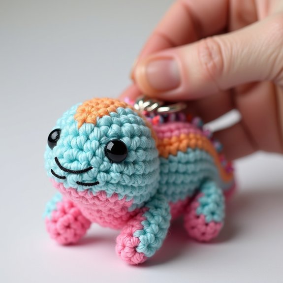 cute axolotl keychain accessory