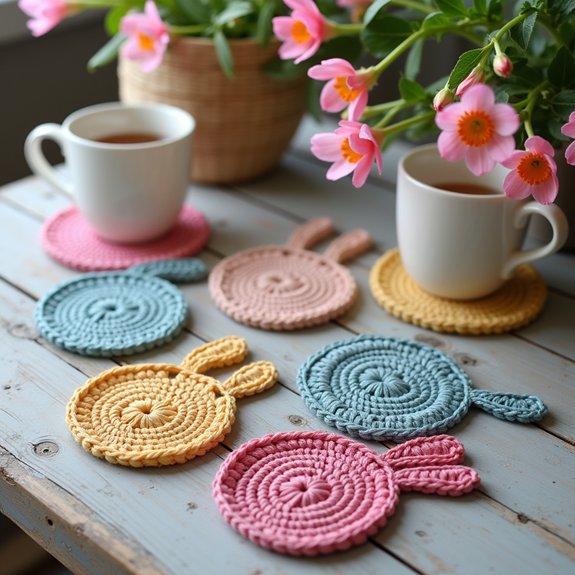 cute bunny drink coasters
