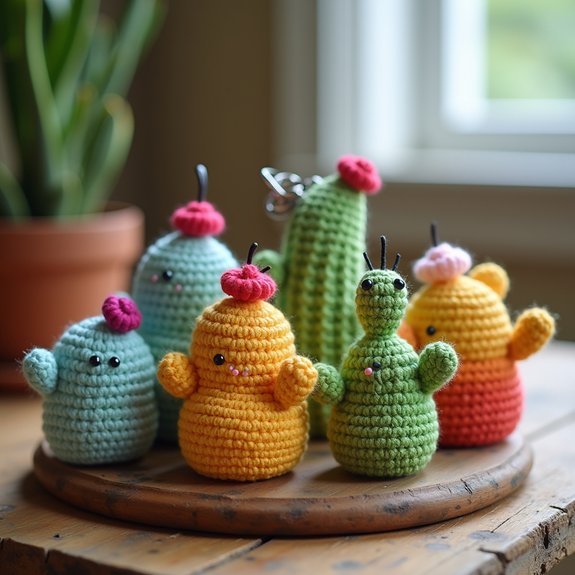 cute crochet cactus accessory