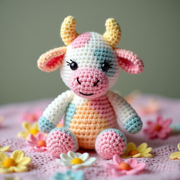 cute crocheted cow toy