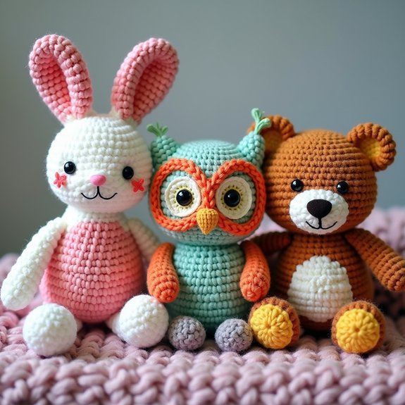 cute crocheted plush figures