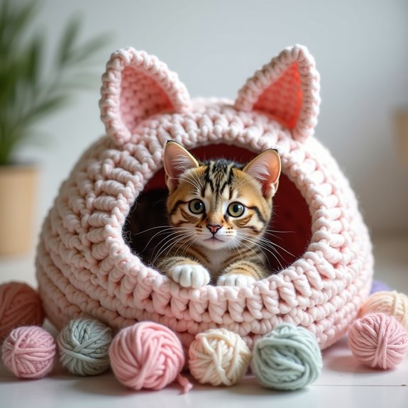 cute feline ear bed