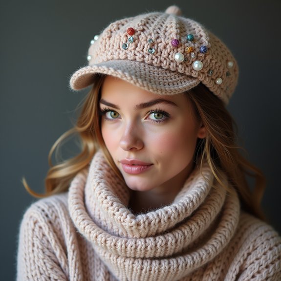 decorative beaded fashion hat