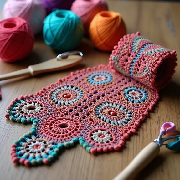 decorative beadwork crochet belt
