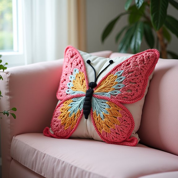 decorative butterfly pillow cover