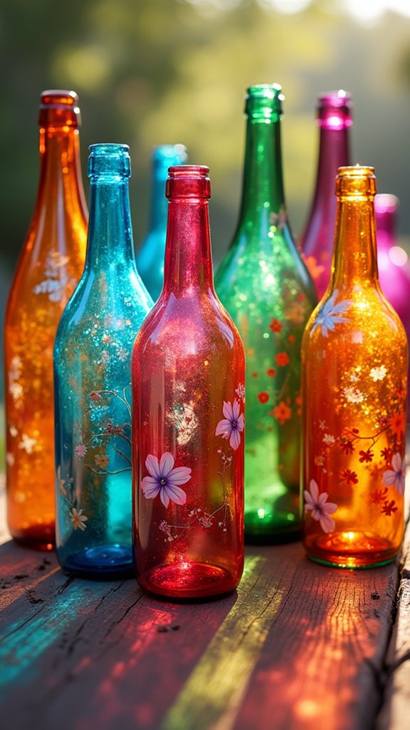decorative colorful glass containers