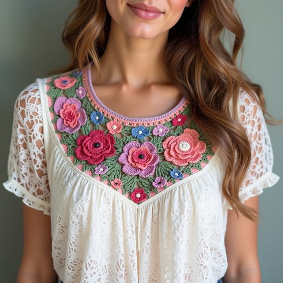 decorative crochet floral collar