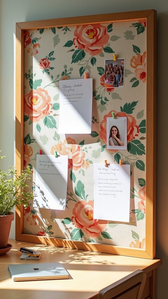 decorative fabric bulletin board